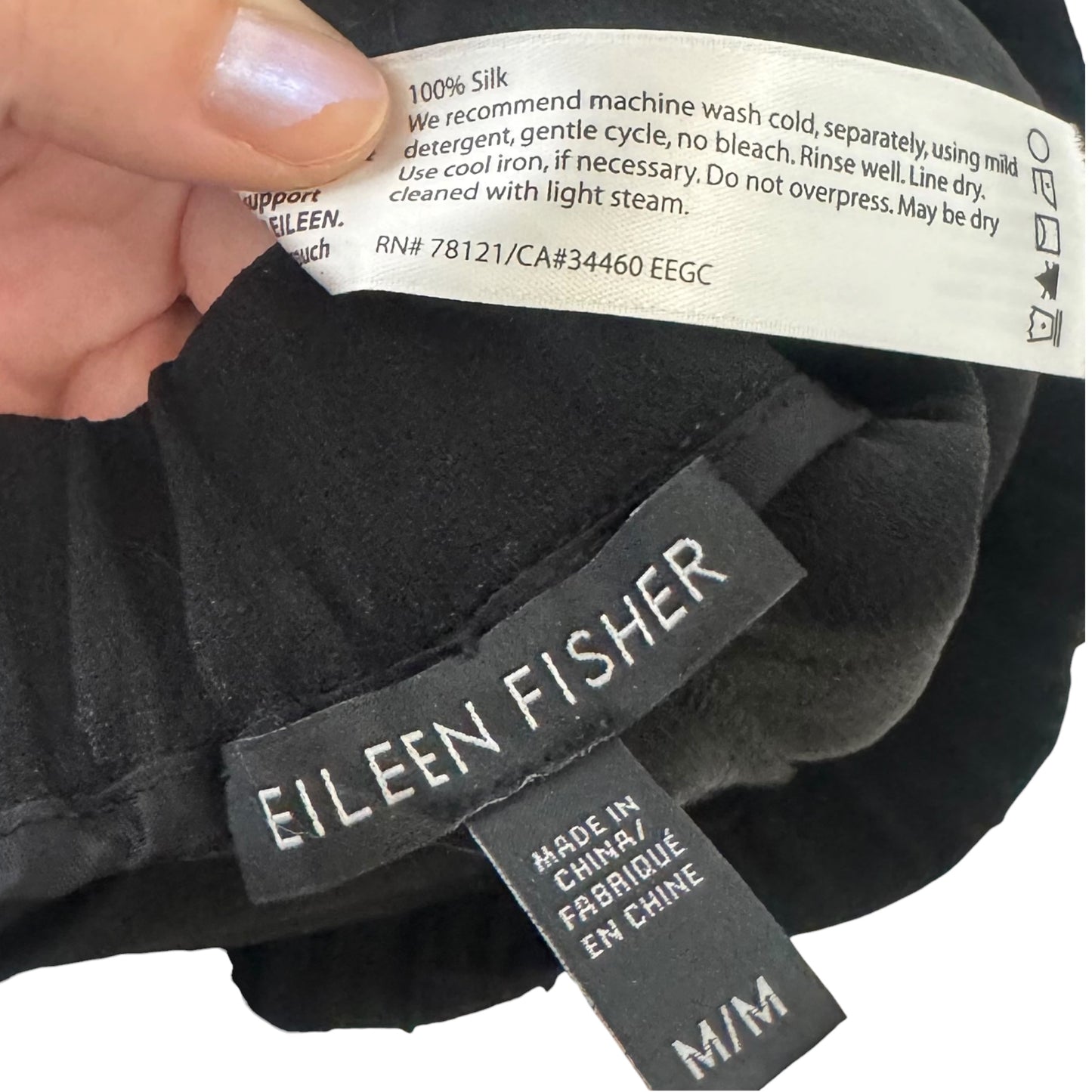 Silk Pants By Eileen Fisher In Black, Size: M