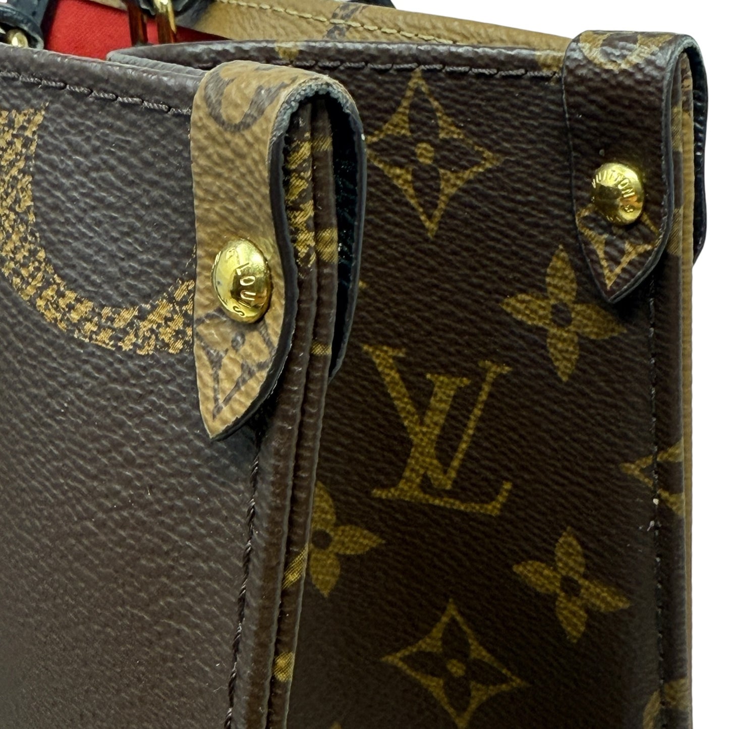 2022 On The Go Tote MM In Giant Monogram Canvas Luxury Designer By Louis Vuitton, Size: Medium