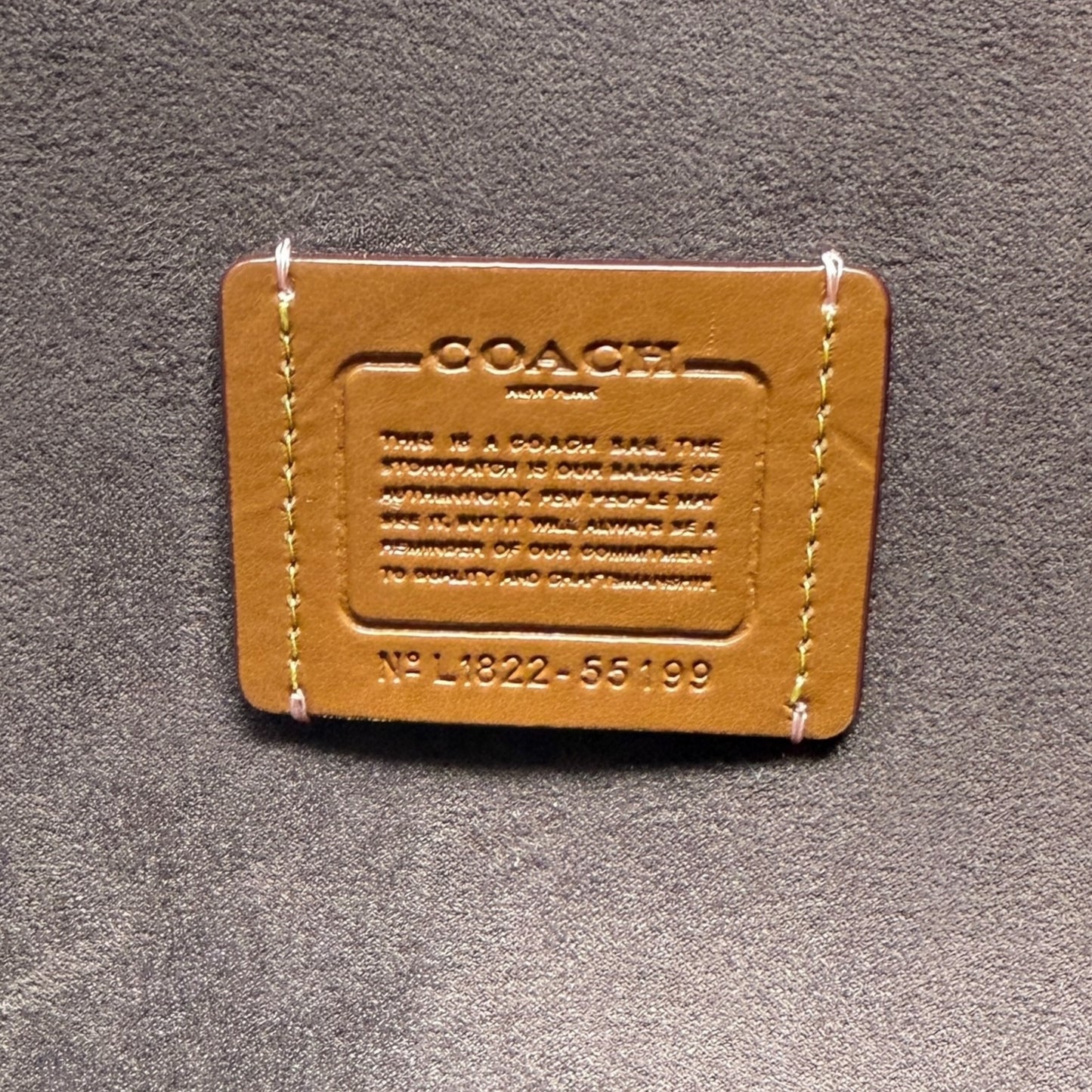 “Leatherware” Crossgrain Highline Tote Designer By Coach, Size: Large