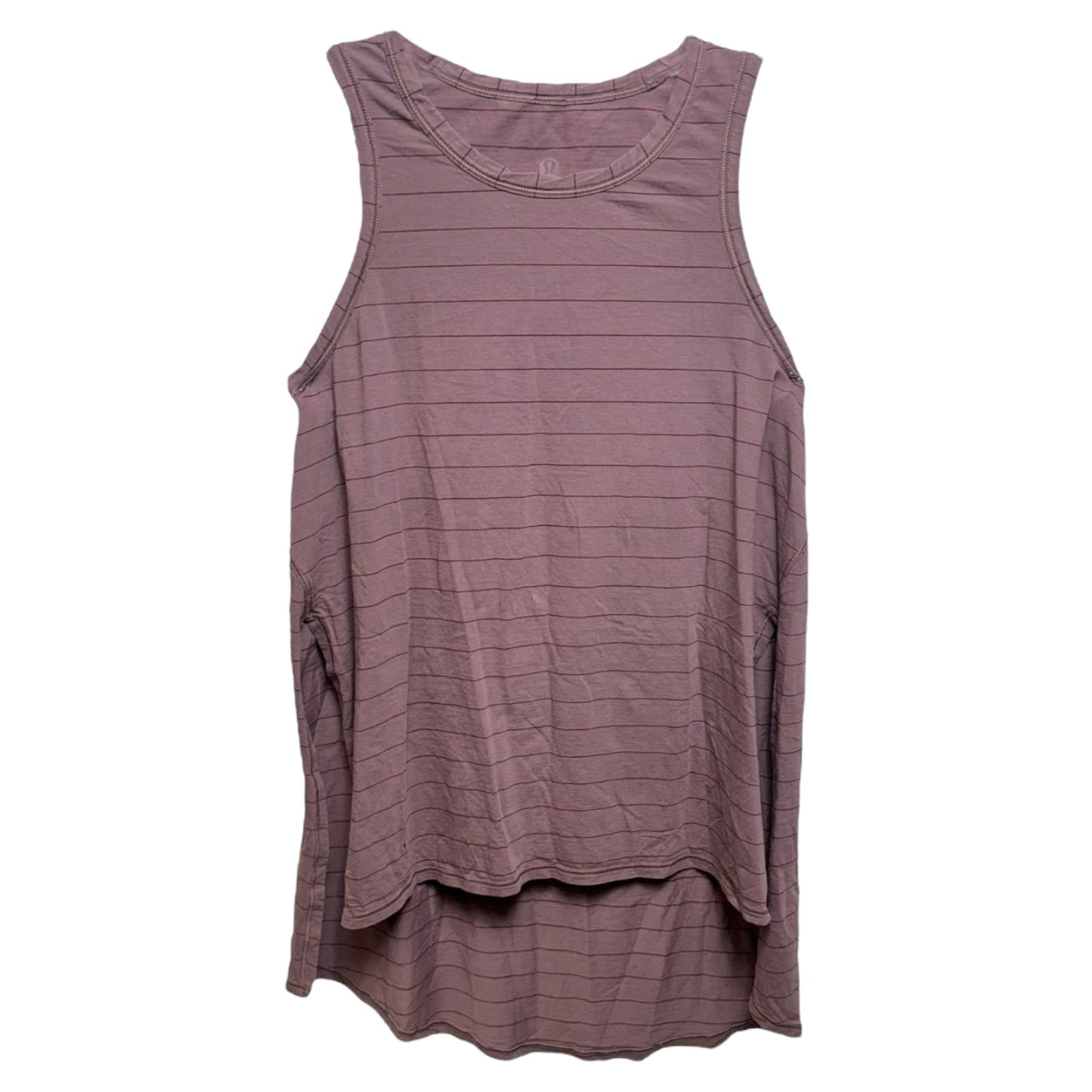 Long for Length Pima Cotton Tank By Lululemon In Short Serve Stripe Antique Bark Garnet, Size: M