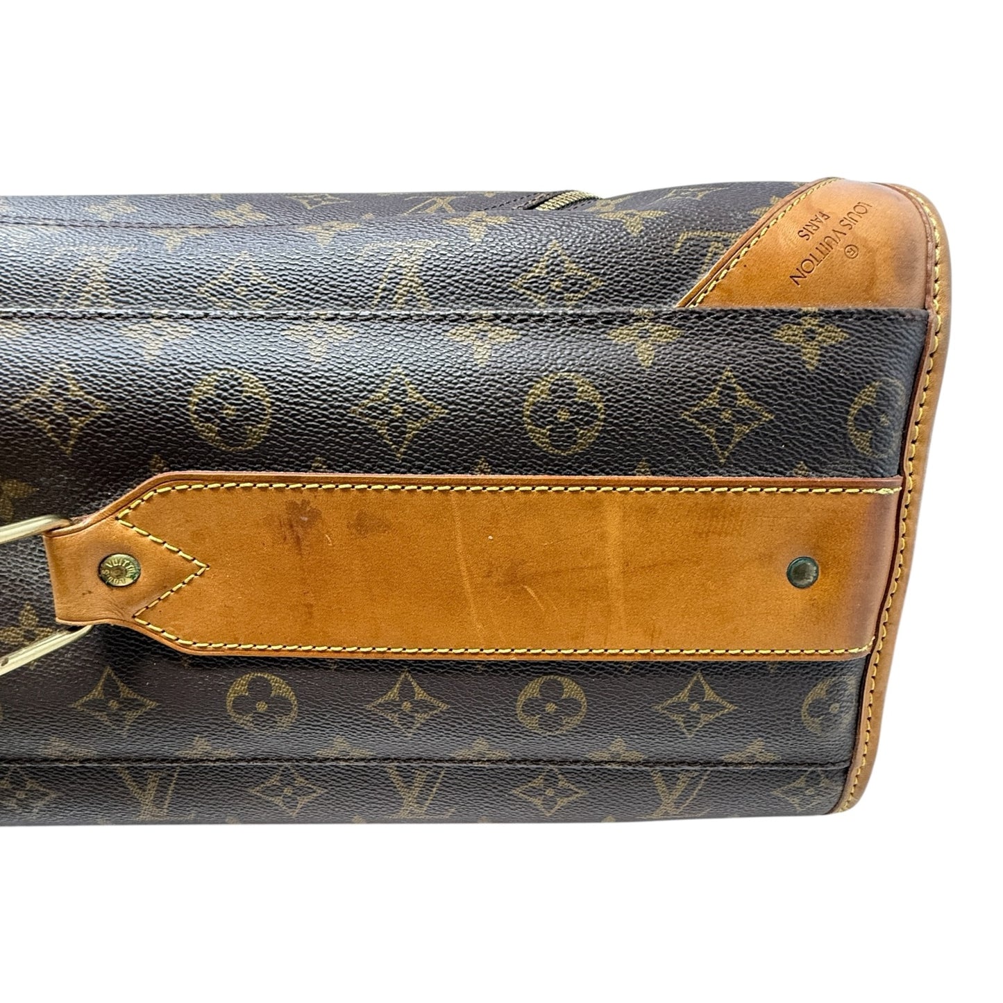 Vintage 2000 Pullman 60 Monogram Canvas & Vachetta Leather Suitcase Luxury Designer By Louis Vuitton, Size: Large