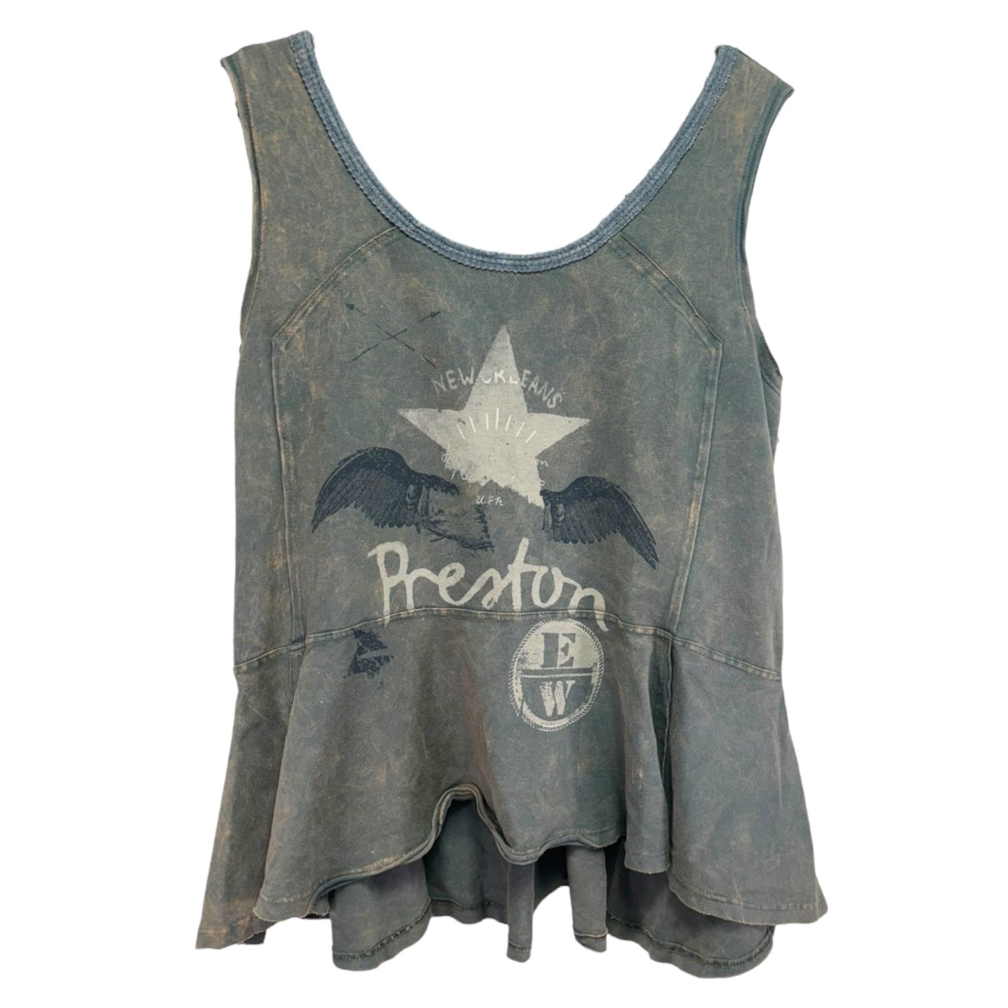 Preston New Orleans Sleeveless Peplum Top By We The Free In Grey, Size: S