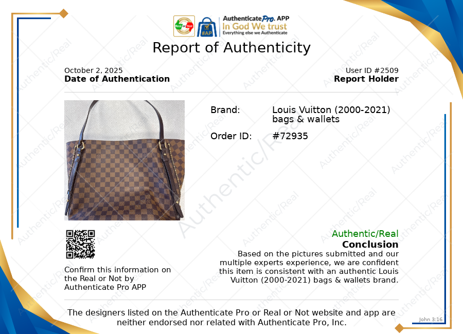 Cabas Rivington Tote In Damier Ebene Canvas Luxury Designer By Louis Vuitton, Size: Large