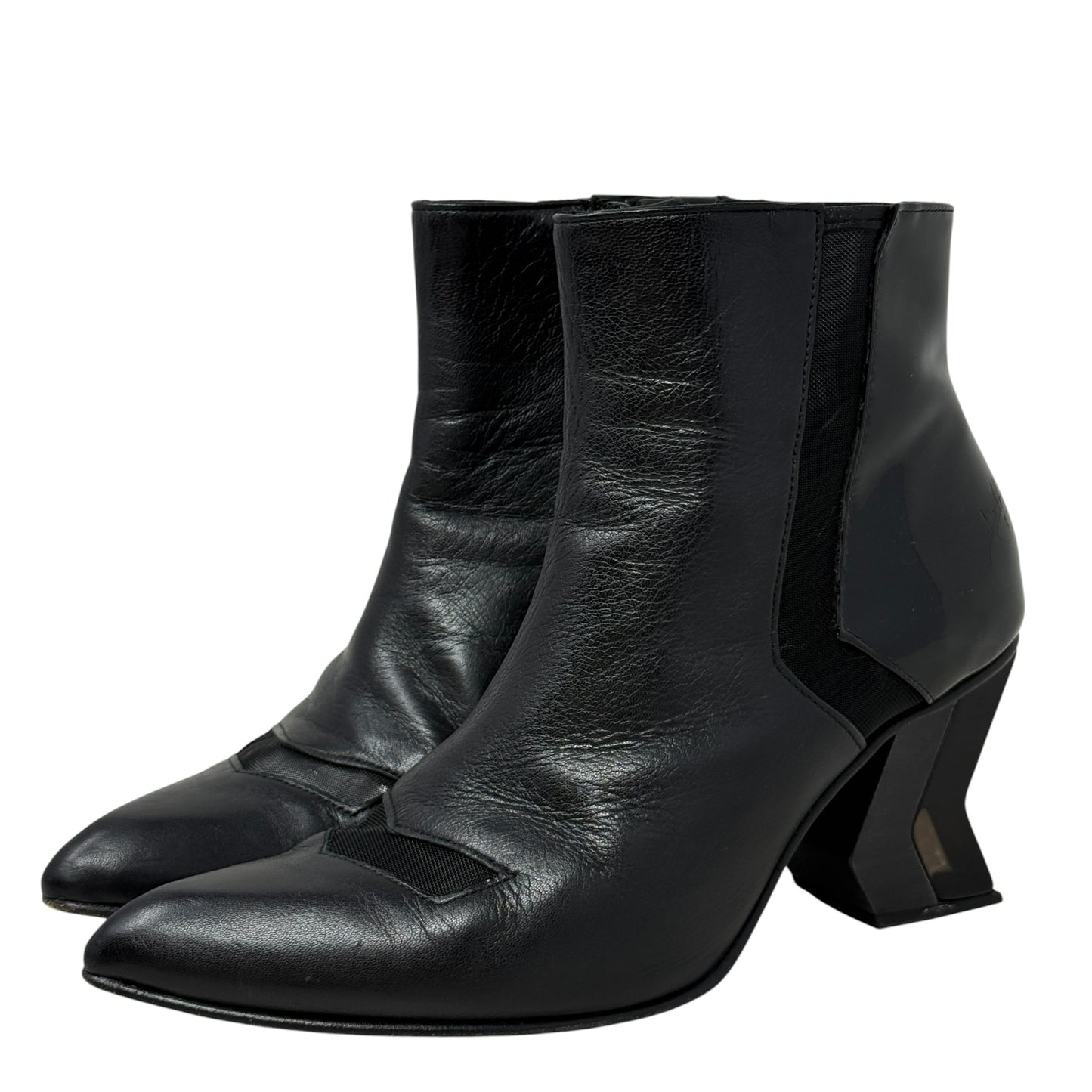 Slash Angular Ankle Boots By John Fluvog In Black, Size: 8