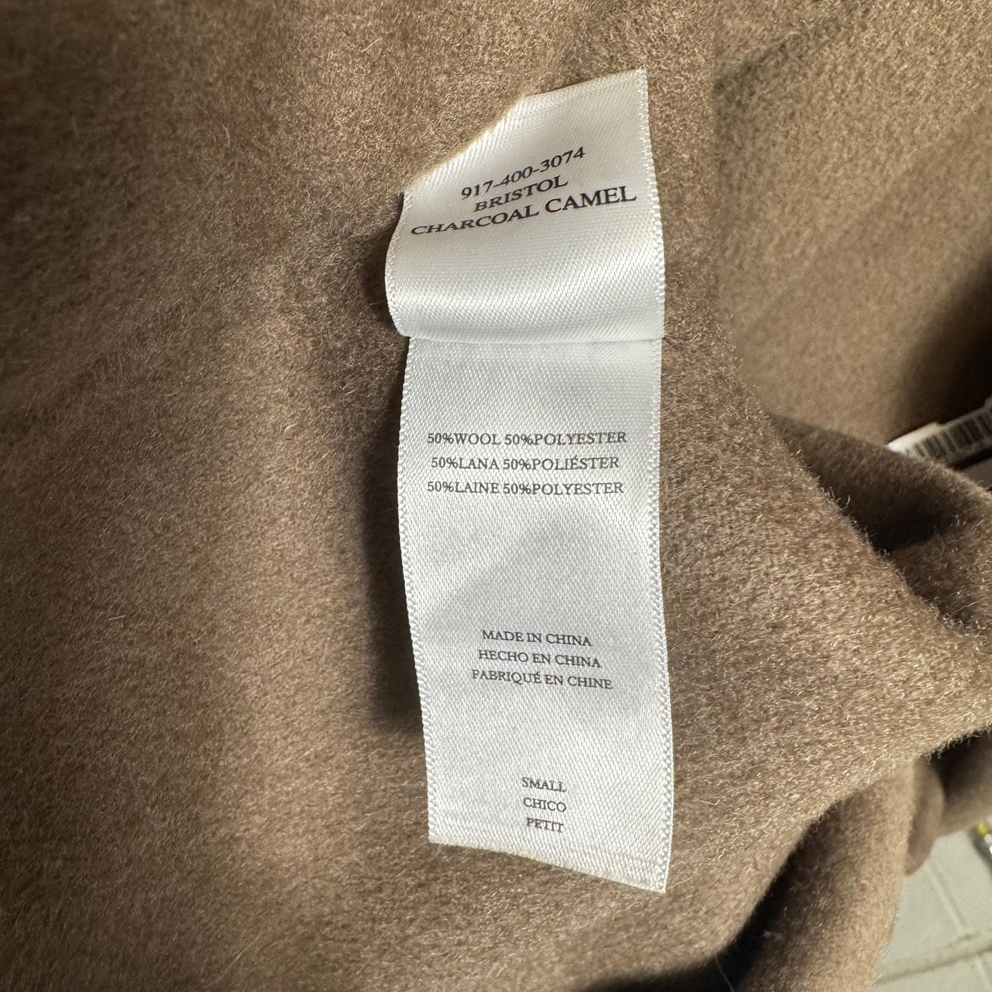 Bristol Wool-Blend Colorblock Double Breasted Coat By Rails In Charcoal & Camel, Size: S