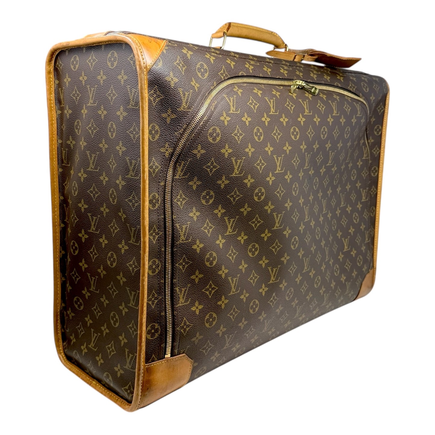 Vintage 2000 Pullman 60 Monogram Canvas & Vachetta Leather Suitcase Luxury Designer By Louis Vuitton, Size: Large