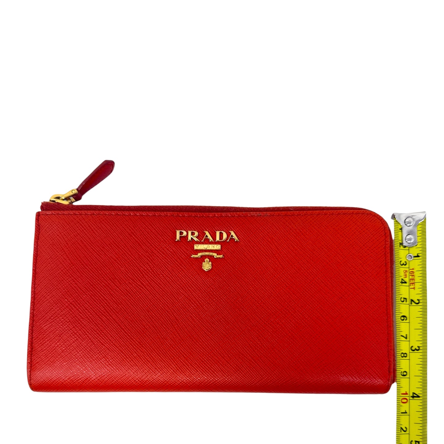 Saffiano Long Continental Zip Wallet Luxury Designer By Prada, Size: Medium