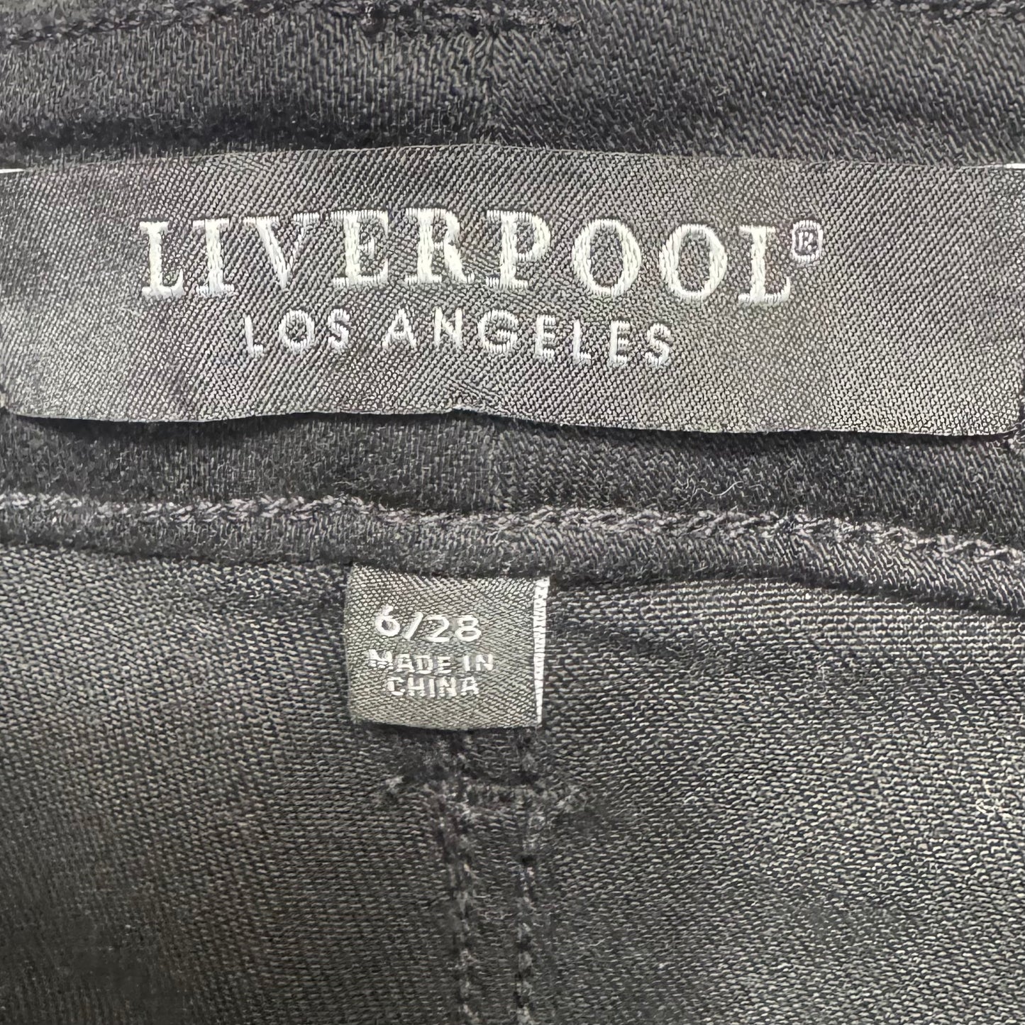 Lucy Hi-Rise Boot Cut Jeans  By Liverpool In Black Rinse Denim, Size: 6/28