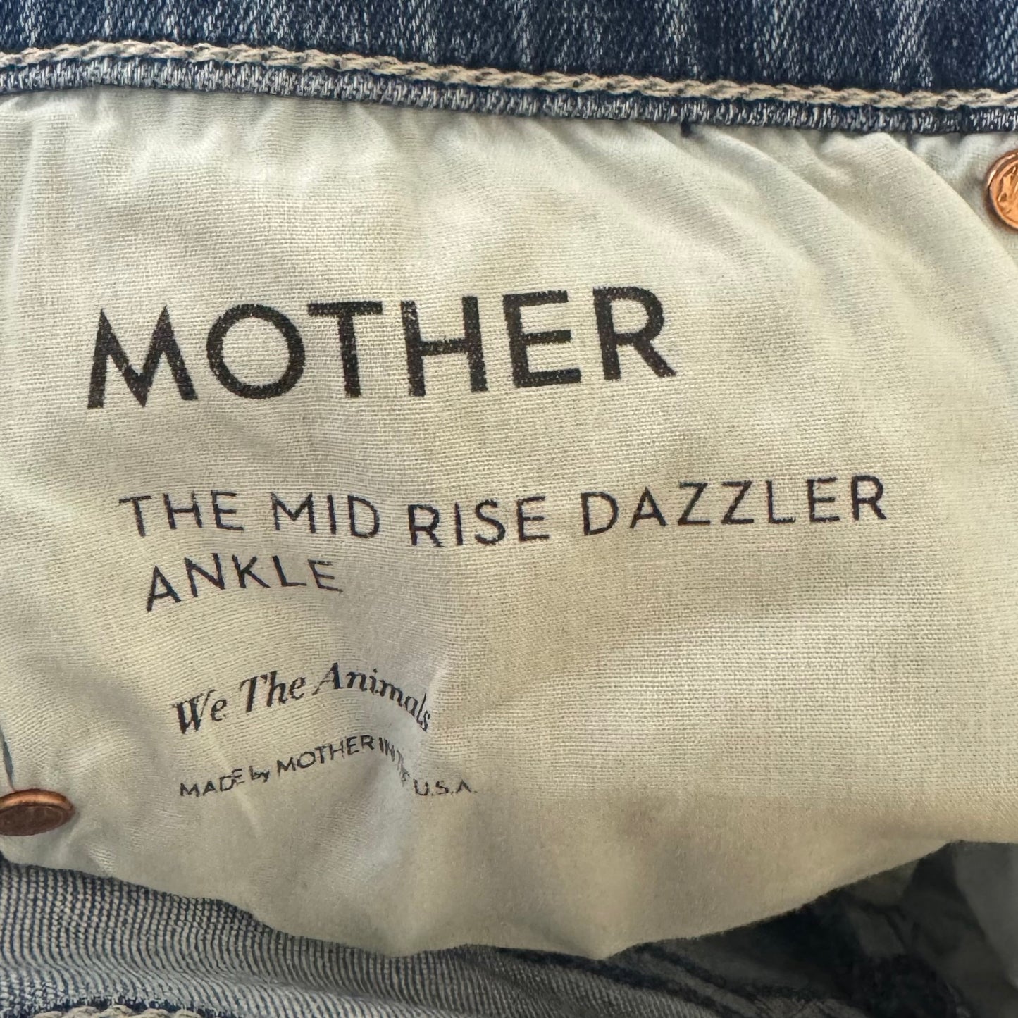 Mid Rise Dazzler Ankle Jeans Skinny By Mother In Blue Denim, Size: 2/26