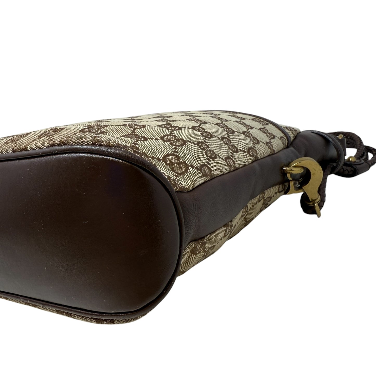 Vintage GG Monogram Canvas Braided Messenger Shoulder Bag  Luxury Designer By Gucci, Size: Medium