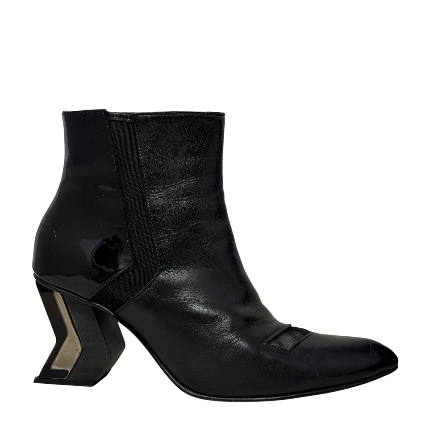 Slash Angular Ankle Boots By John Fluvog In Black, Size: 8