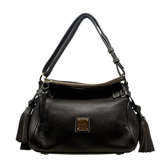 Pebble Grain Leather Tassel Shoulder Bag Designer By Dooney And Bourke, Size: Small