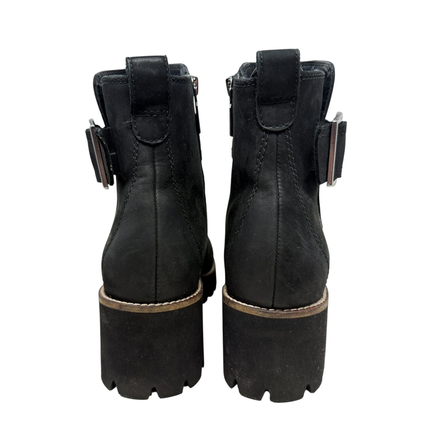 Dagger Waterproof Nubuck Leather D-Ring Hardware Detail Booties By Blondo In Black, Size: 8