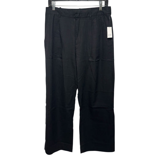 365 High-Rise Linen-Blend Trouser By Gap In Black, Size: 10