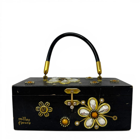 Vintage Collectible 60’s “Milles Fleurs” Wooden Box Bag By Enid Collins Of Texas, Size: Small