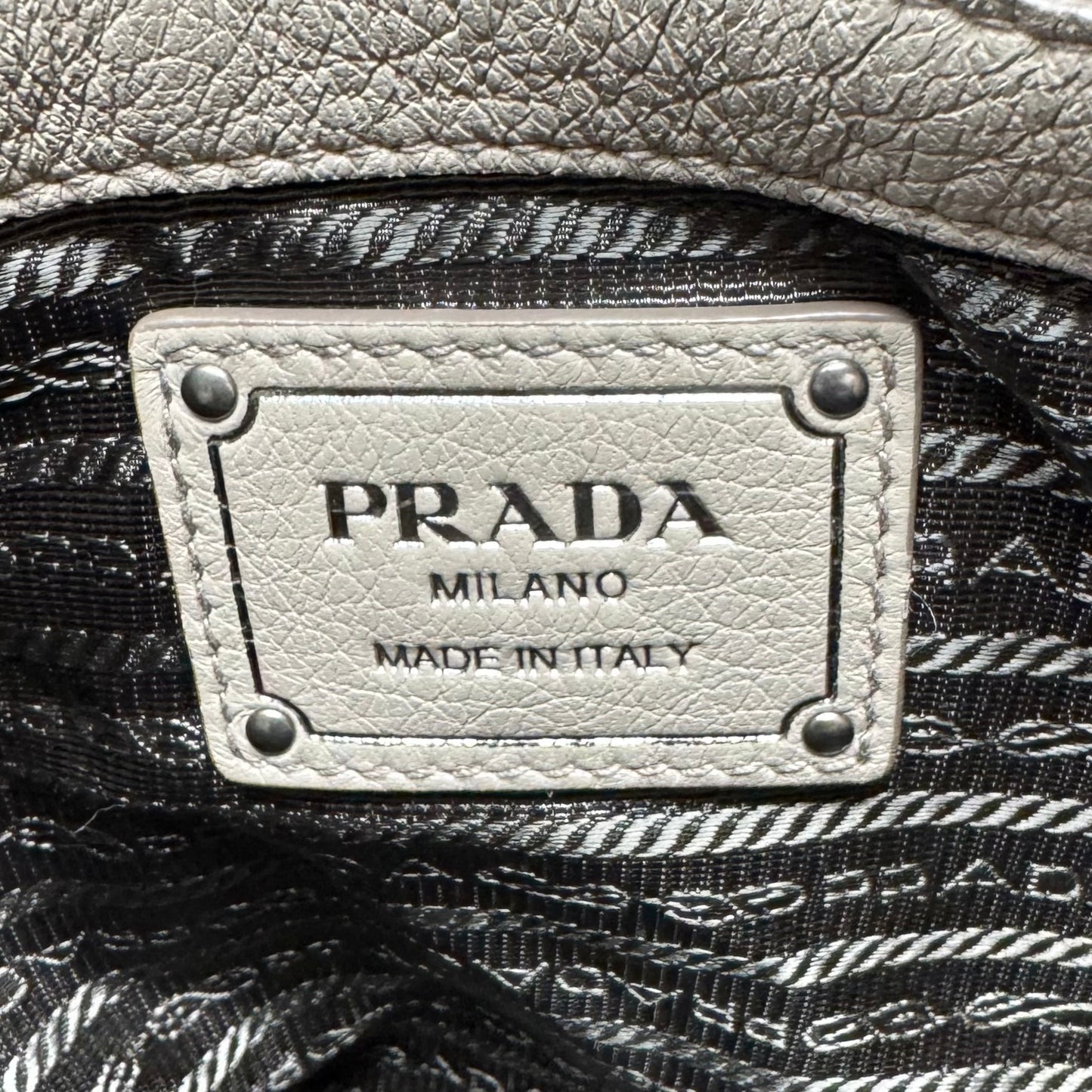 Leather Tote Bag Handbag Luxury Designer By Prada, Size: Large