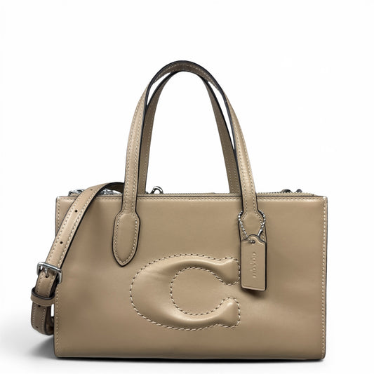 Nina Leather Tote Designer By Coach, Size: Small