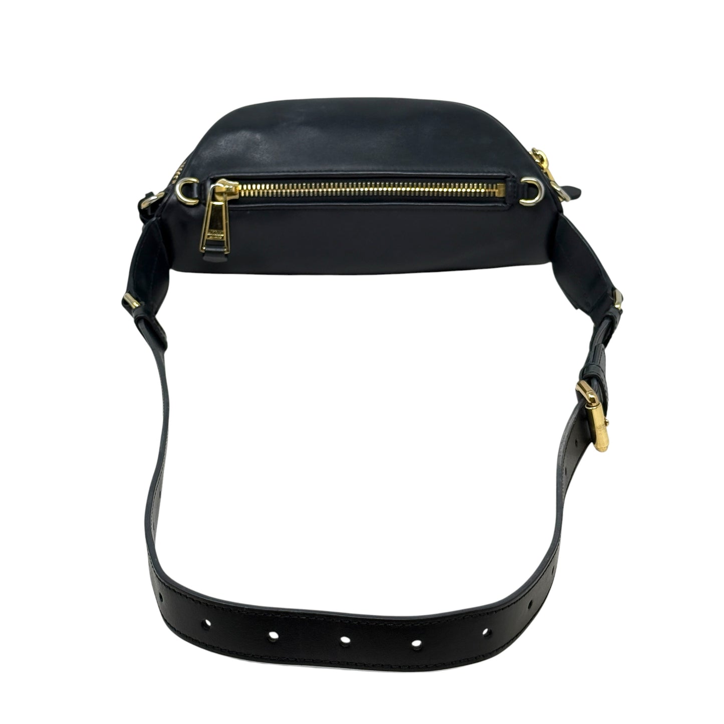 Logo Leather Belt Bag Luxury Designer By Moschino, Size: Medium