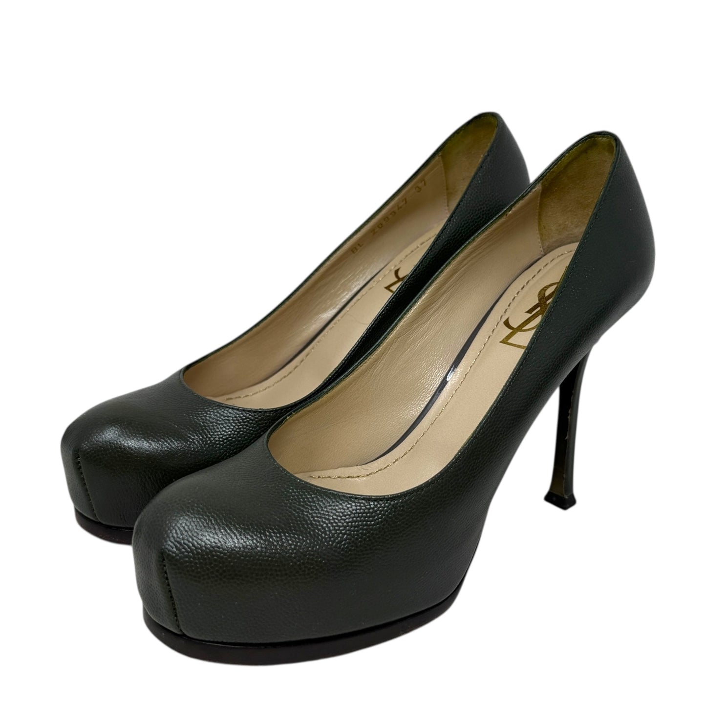 Tribtoo Platform Stiletto Pumps Luxury Designer By Yves Saint Laurent In Green, Size: 7