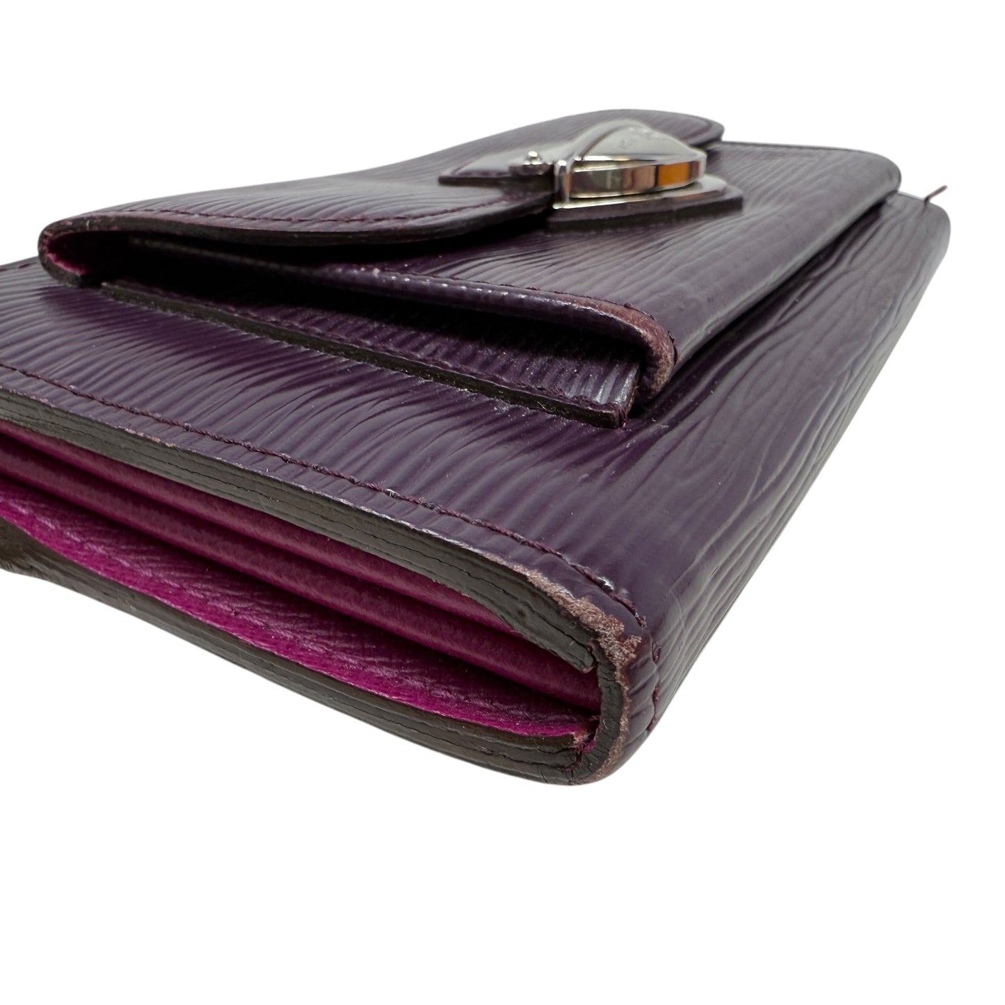 Astrid Wallet Luxury Designer By Louis Vuitton, In Cassis Epi Leather Size: Large