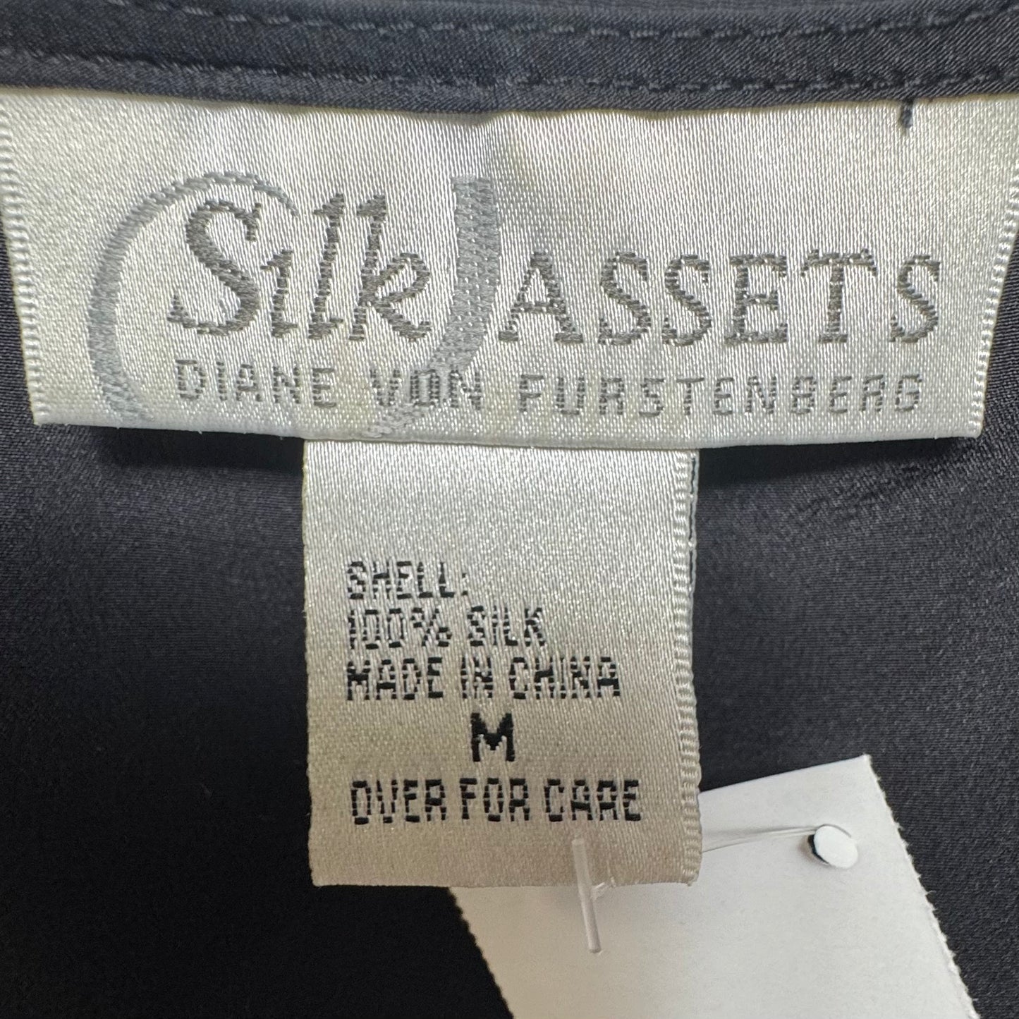 Silk Top Sleeveless Designer By Diane Von Furstenberg In Black, Size: M