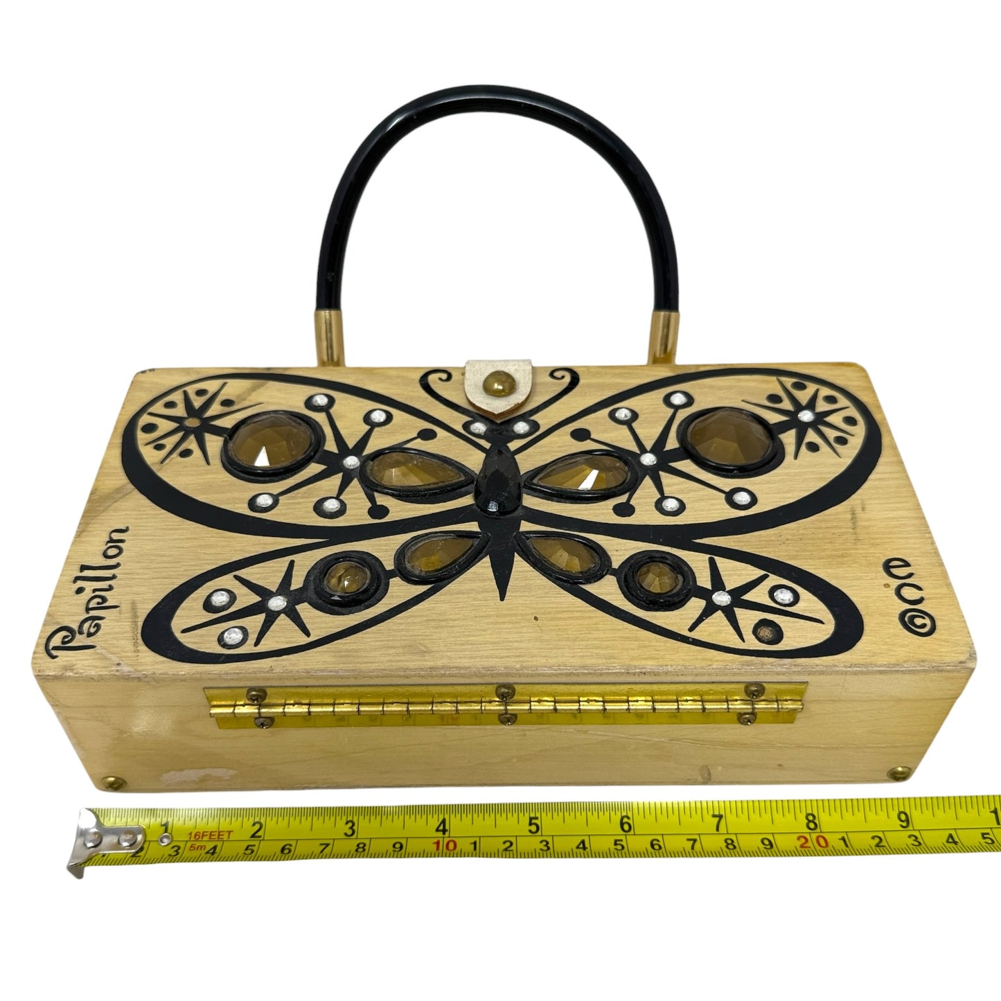 Vintage Collectible 60’s “Papillon” Wooden Box Bag By Enid Collins Of Texas, Size: Small