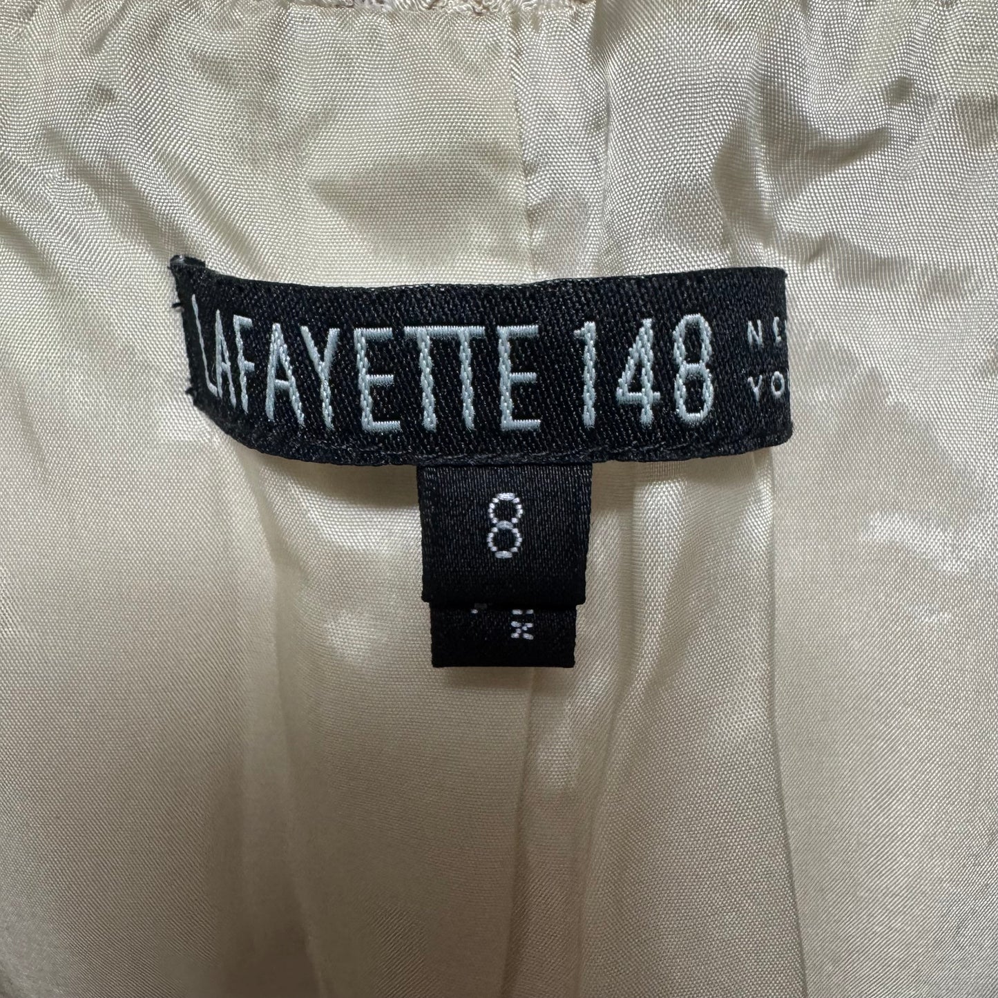 Textured One Button Blazer Designer By Lafayette 148 In Cream, Size: 8