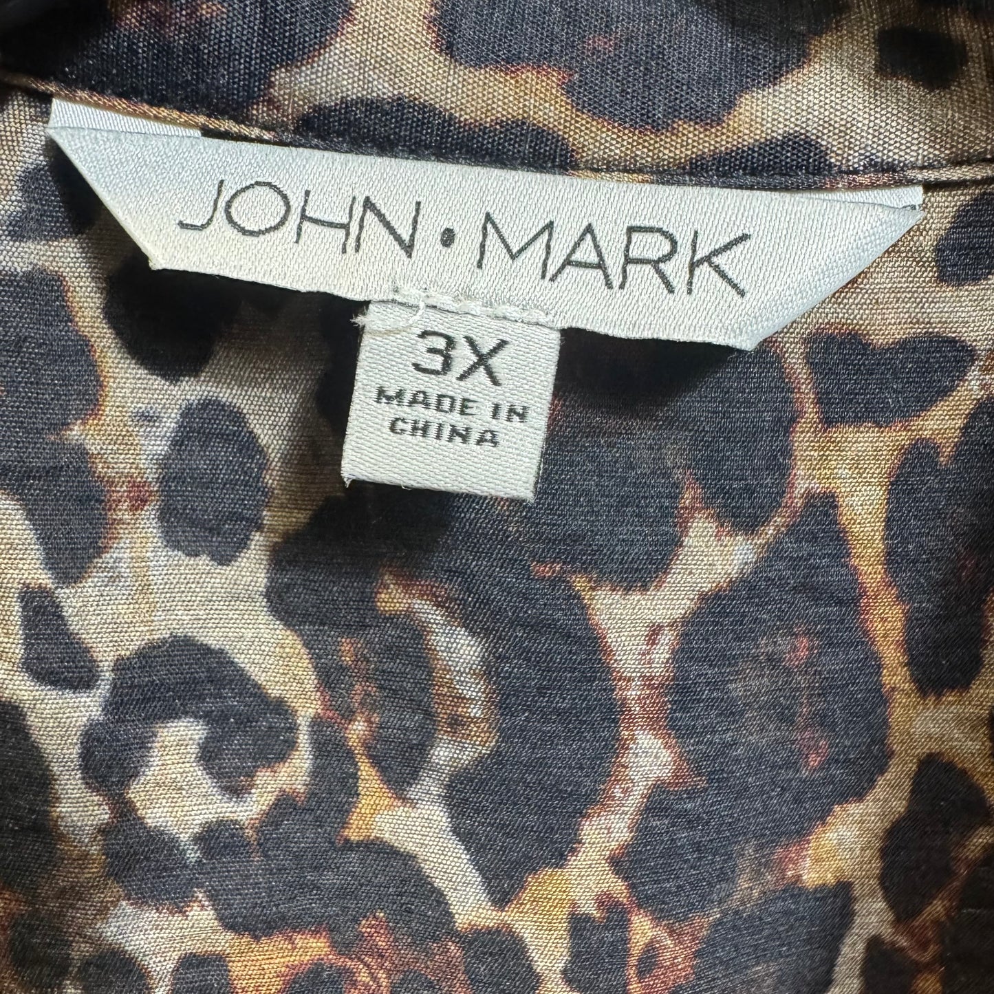 Top Long Sleeve By John Mark In Animal Print, Size: 3x