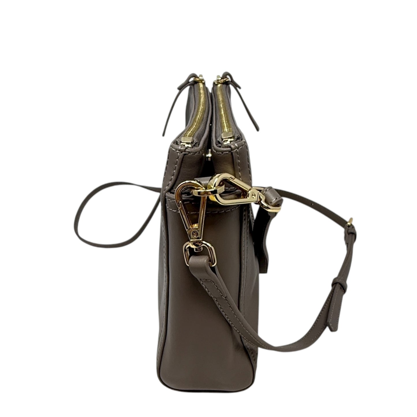 Italian Leather Triple Compartment Crossbody By Quince, Size: Small