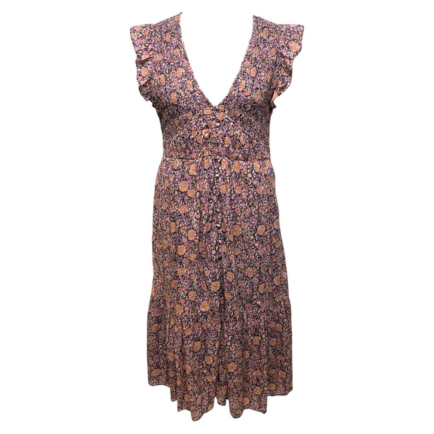 The Peregrine Midi Dress By Anthropologie In Floral Print, Size: XL Petite