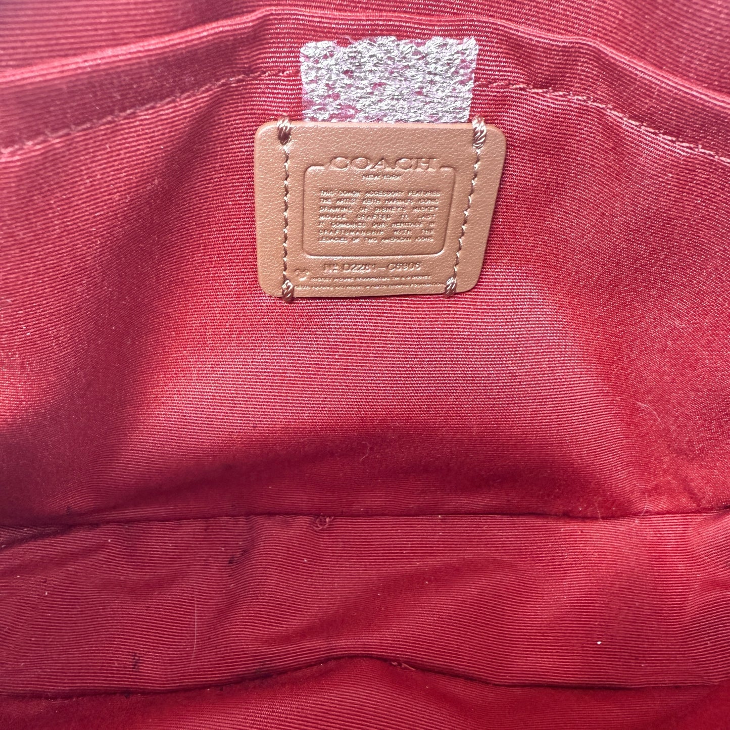 Disney Mickey Mouse X Keith Haring Mini Camera Bag Designer By Coach, Size: Small