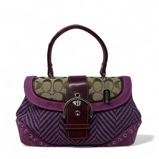 Limited Edition SoHo Herringbone Signature Collection Handbag Designer By Coach, Size: Small