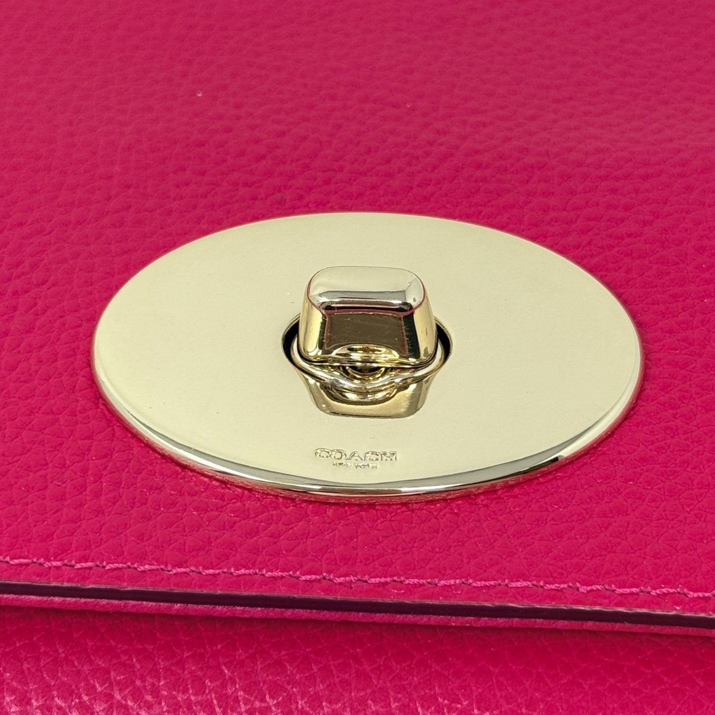 Pebbled Leather Crosstown Crossbody Designer By Coach, Size: Medium