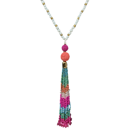 Colorful Beaded Tassel Necklace Designer By Lilly Pulitzer