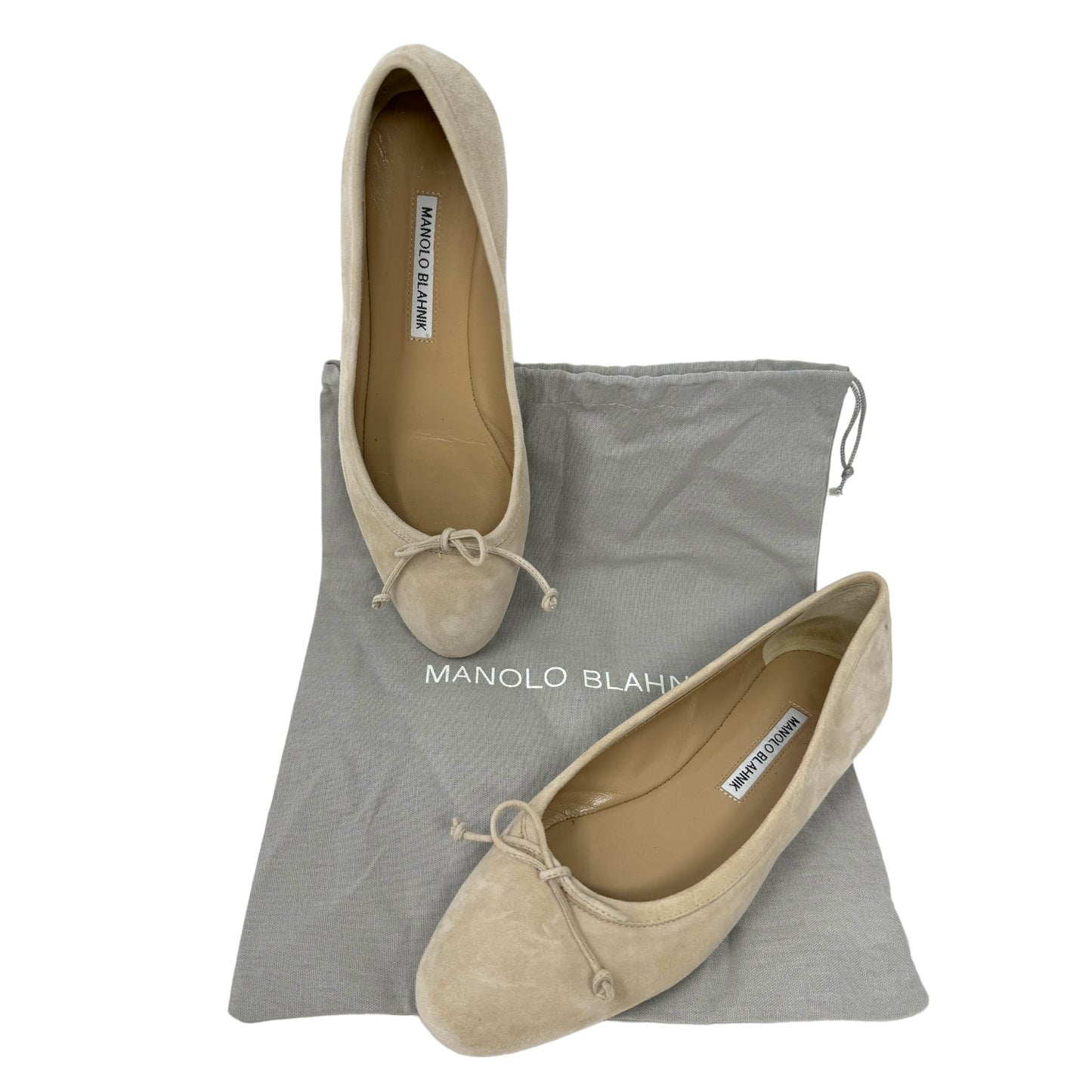 Veralli Suede Ballet Flats Luxury Designer By Manolo Blahnik  Size: 8.5