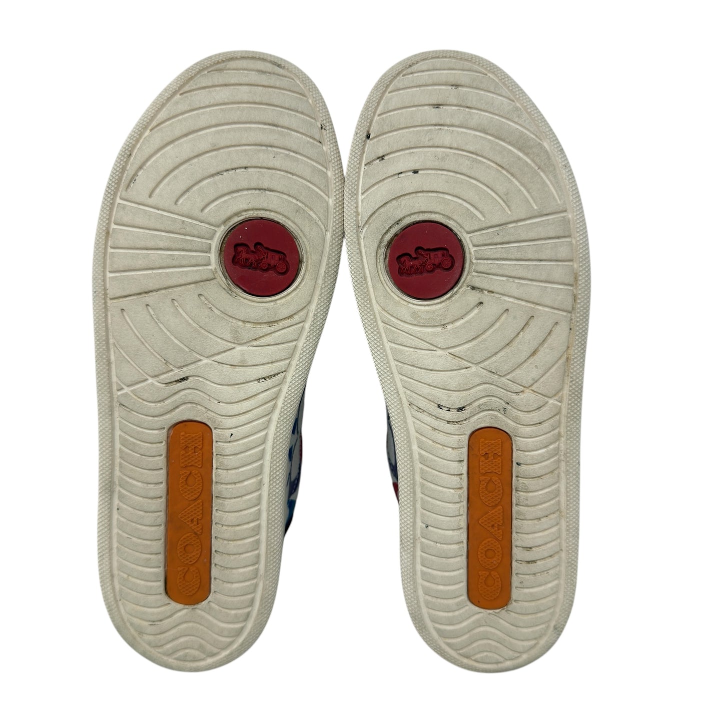 Pride Clip Low Top Sneakers Designer By Coach In Rainbow Signature Canvas, Size: 7