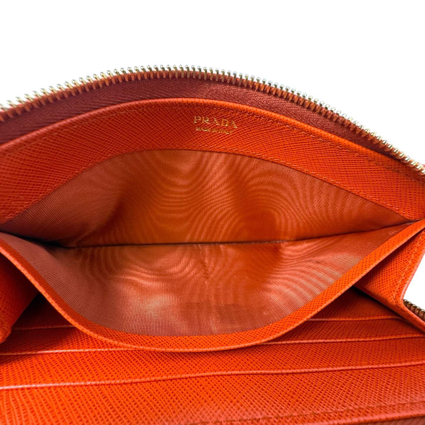 Saffiano Long Continental Zip Wallet Luxury Designer By Prada, Size: Medium