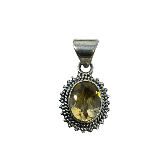 Citrine & Sterling Silver Pendant Unknown Brand