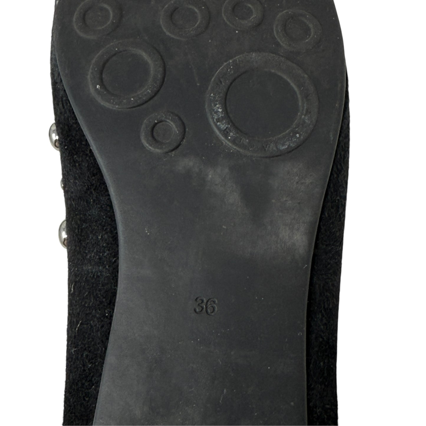Studded Mouse Ballet Flats Luxury Designer By Marc Jacobs In Black, Size: 6 (36)