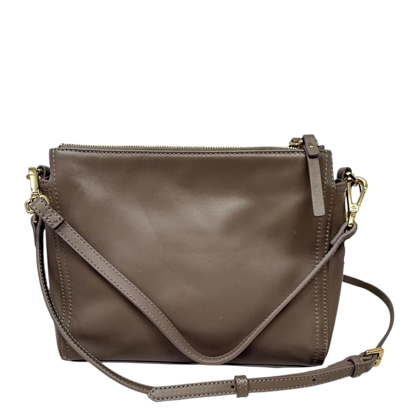 Italian Leather Triple Compartment Crossbody By Quince, Size: Small