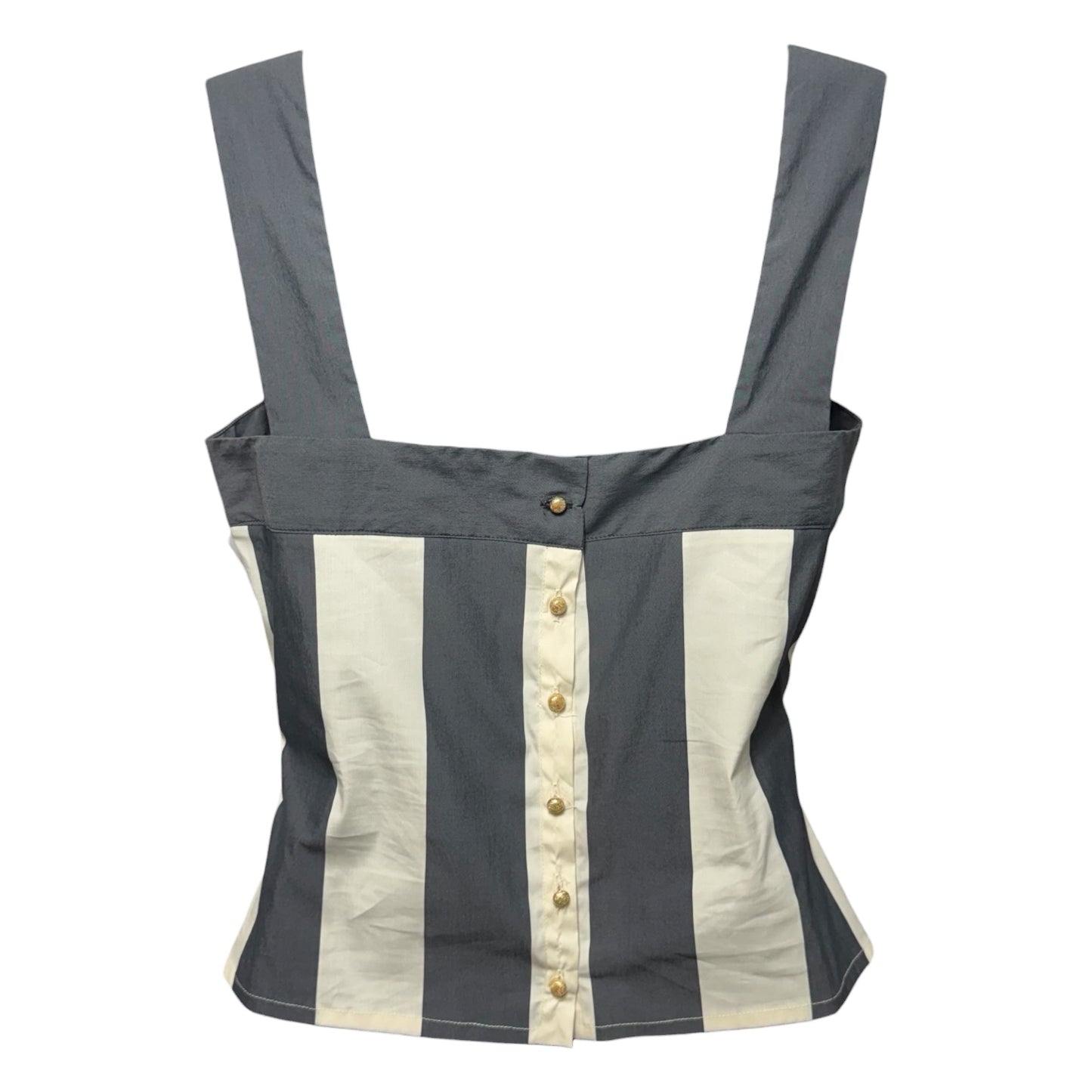 The Ivory Stripes Eliot Top By Nina Blanc In Ivory Striped Pattern, Size: S