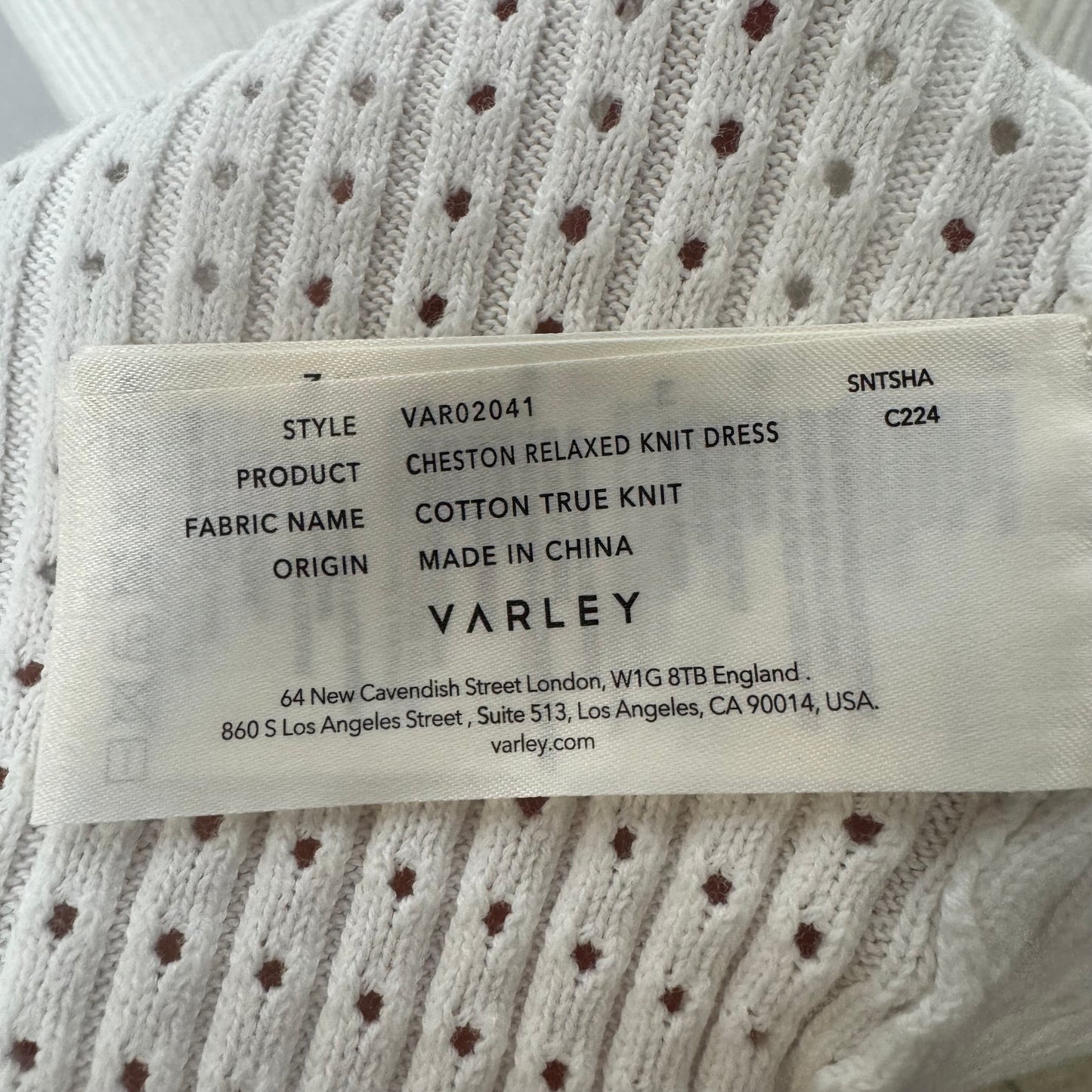 Cheston Cotton Knit Maxi Dress By Varley In White, Size: L