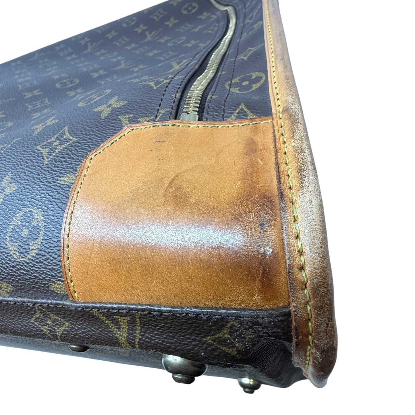 Vintage 2000 Pullman 60 Monogram Canvas & Vachetta Leather Suitcase Luxury Designer By Louis Vuitton, Size: Large