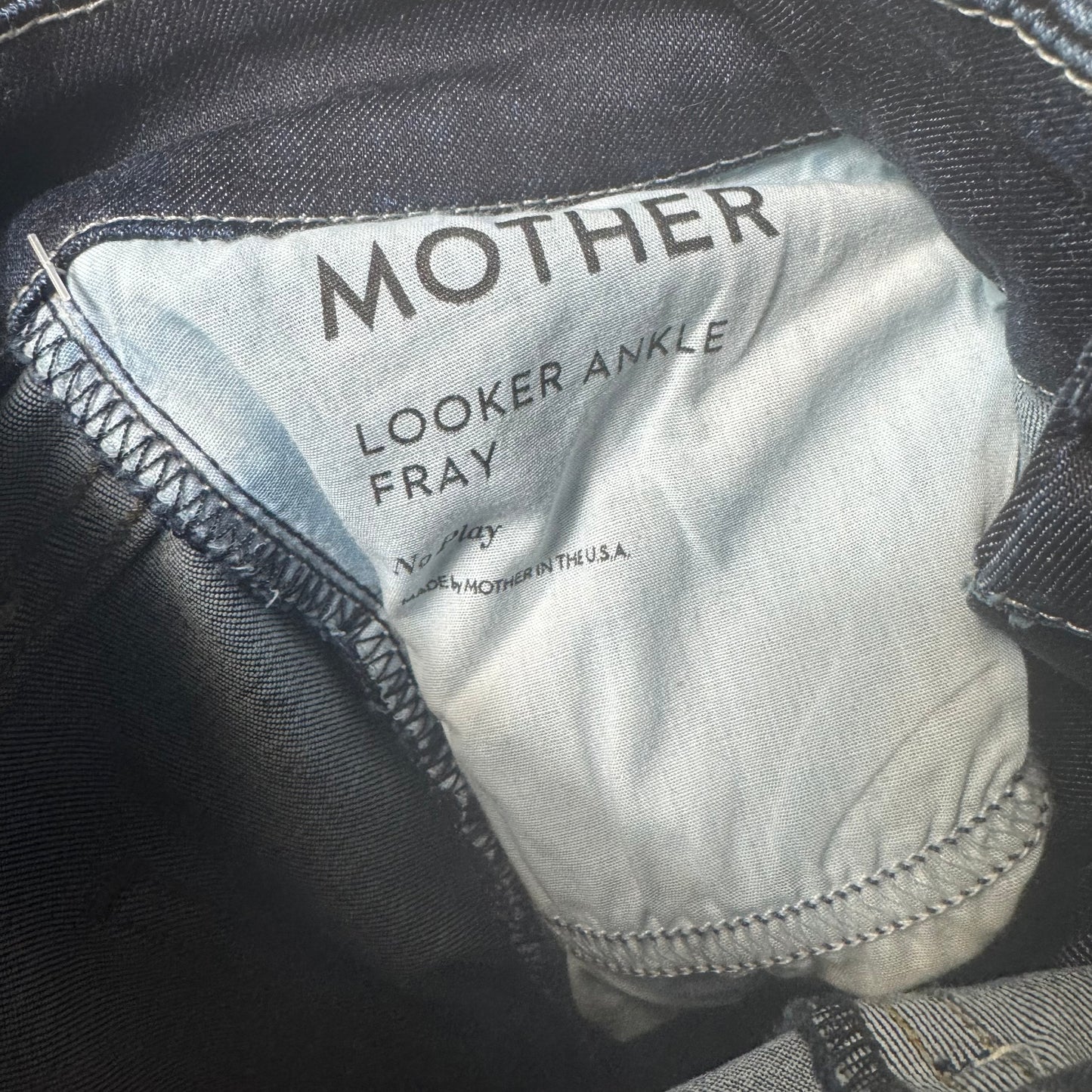 Looker Ankle Fray Jeans Skinny By Mother In Blue Denim, Size: 8