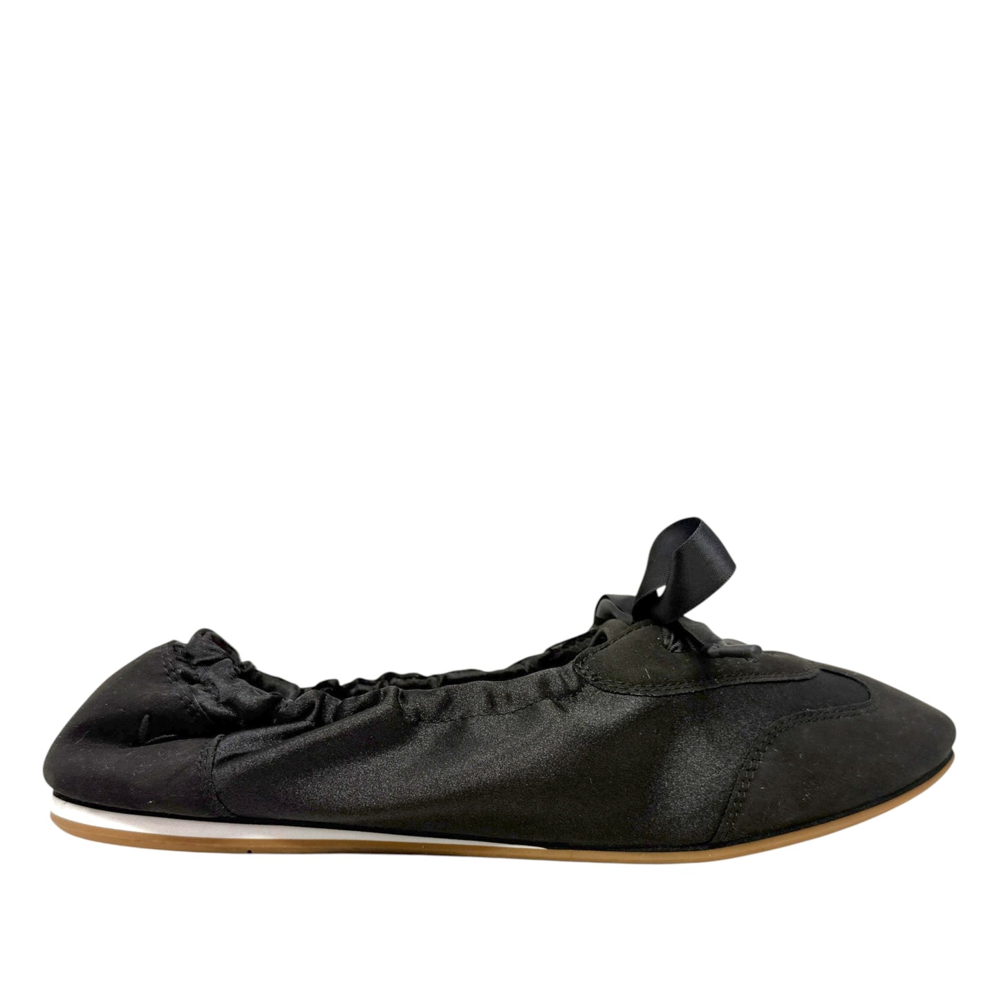 Yanka Round-Toe Satin Sneakerinas By Vivaia In Black, Size: 10.5