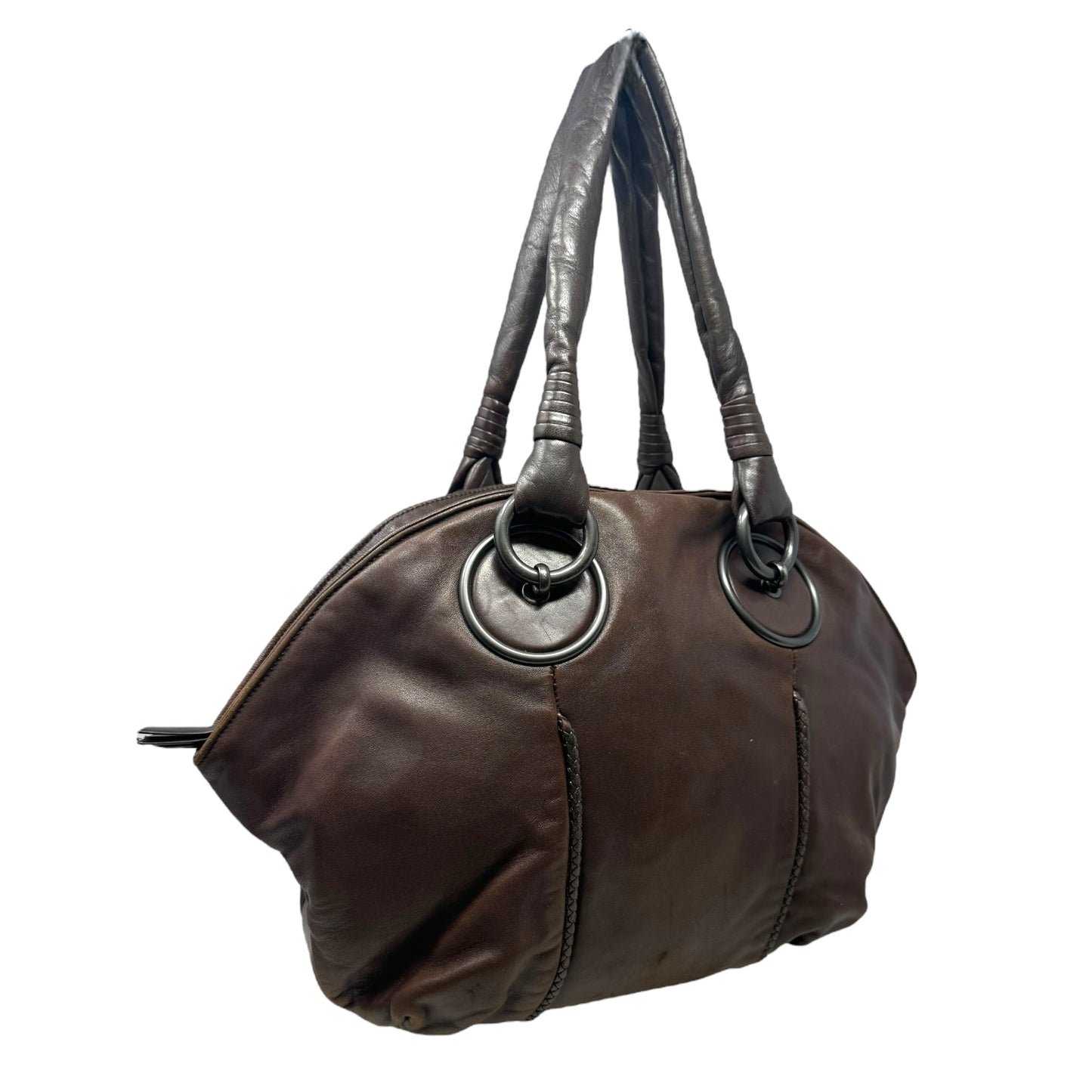 Intrecciato Stitched Leather Hobo Shoulder Bag Luxury Designer By Bottega Veneta, Size: Medium