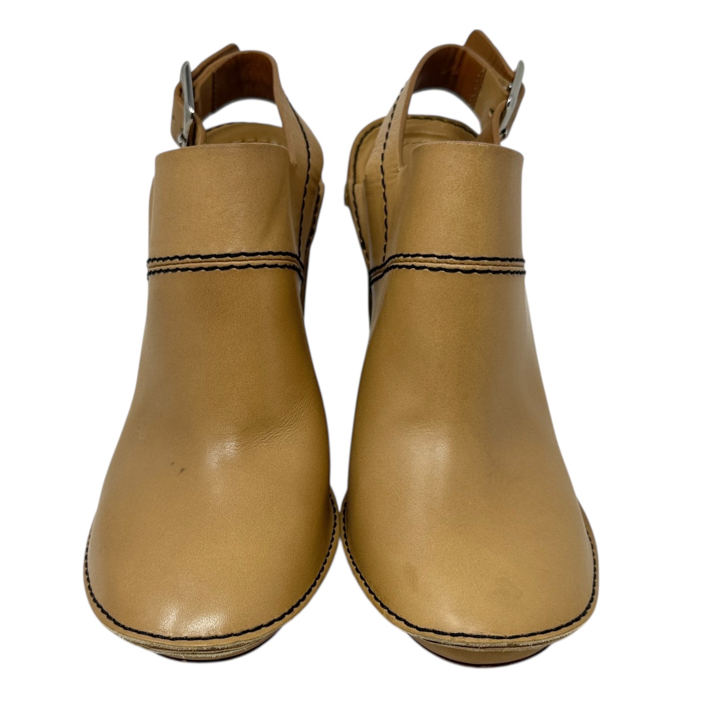 High Heel Slingback Mules Luxury Designer By Chloe In Tan, Size: 9