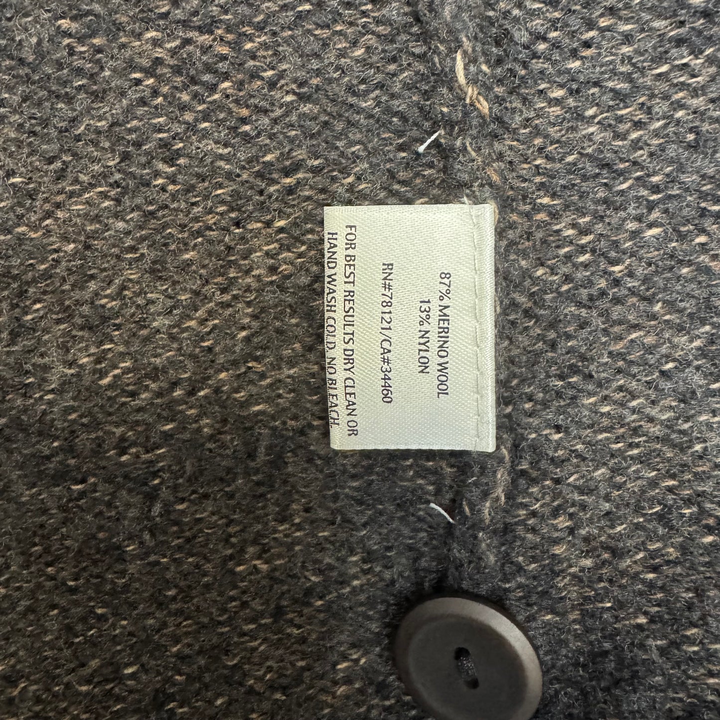 Merino Wool Blend Sweater Cardigan By Eileen Fisher In Brown, Size: S