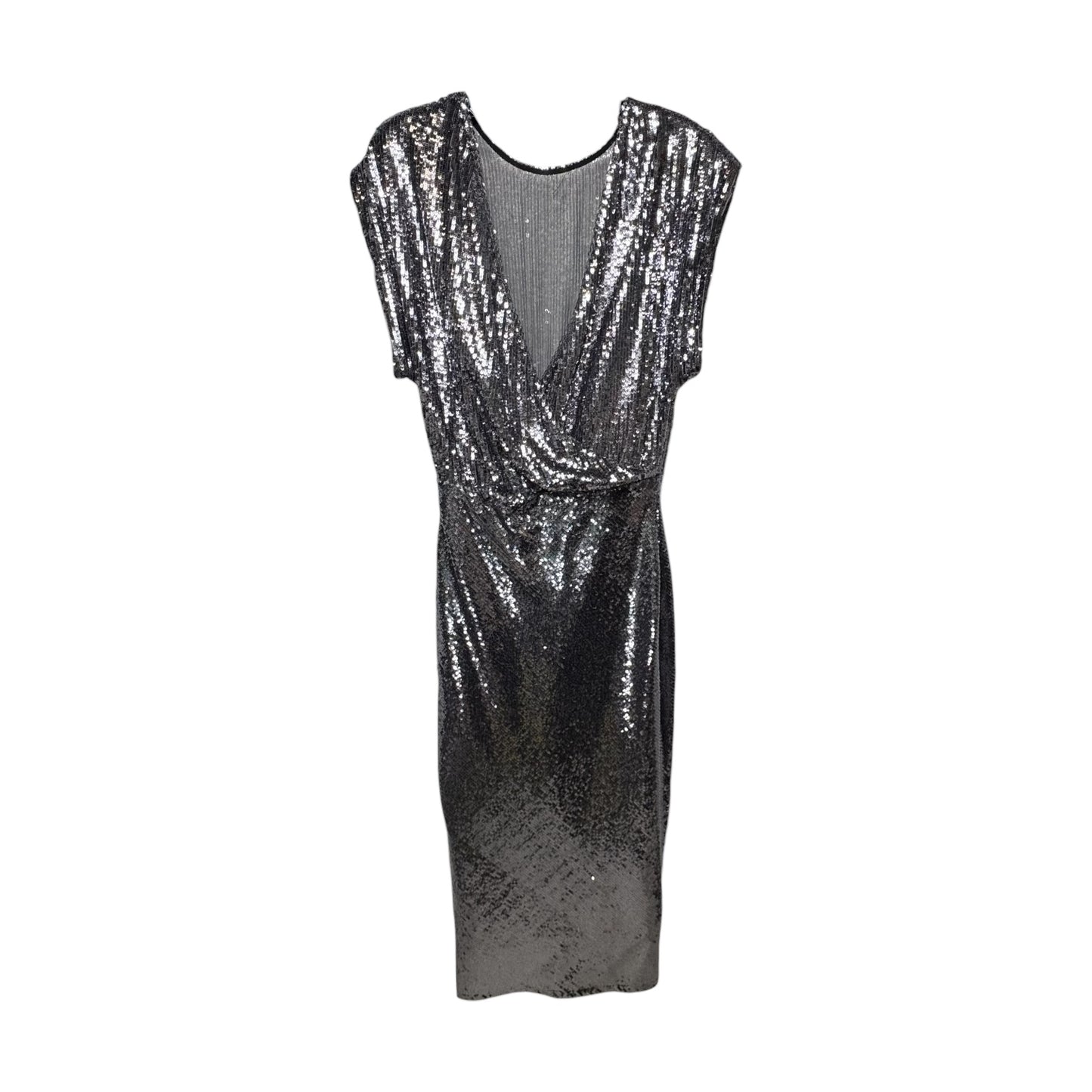 Sequin Maxi Dress By Zara In Silver, Size: S