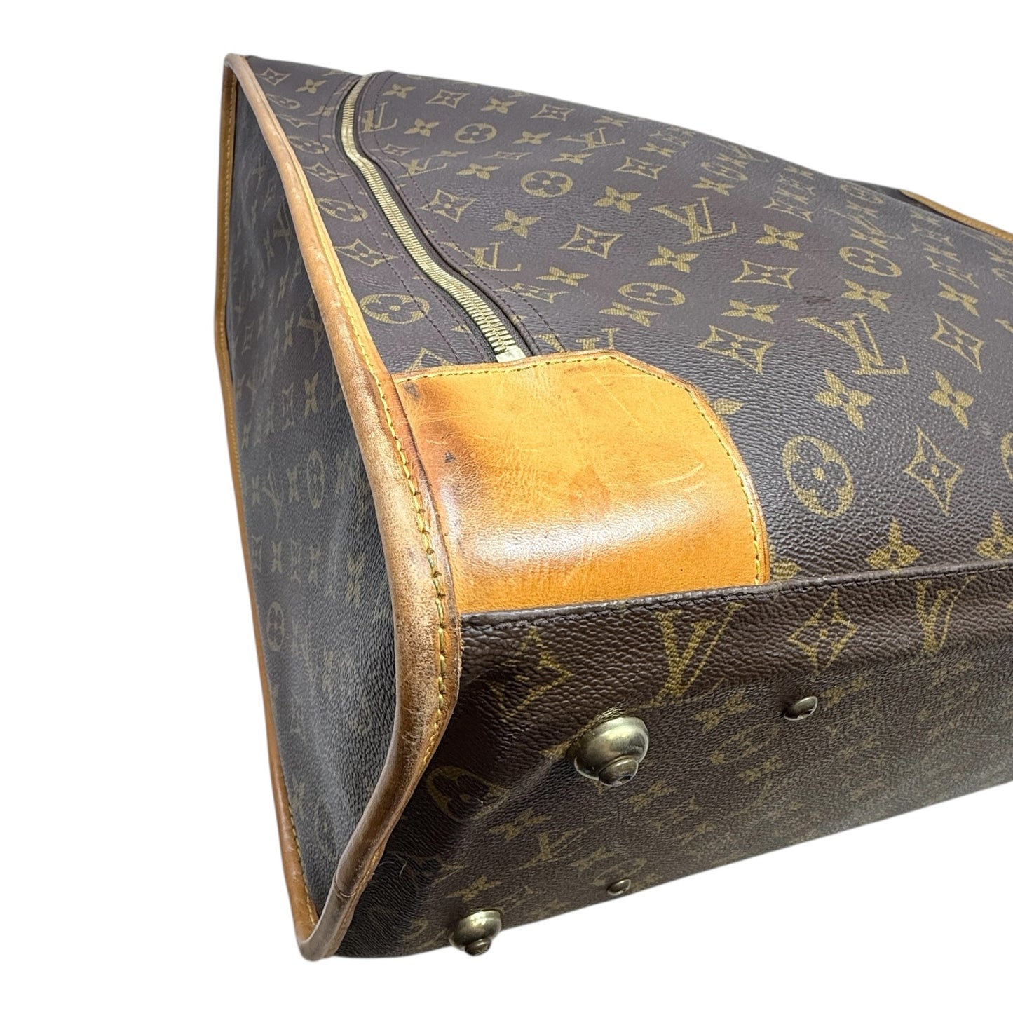 Vintage 2000 Pullman 60 Monogram Canvas & Vachetta Leather Suitcase Luxury Designer By Louis Vuitton, Size: Large
